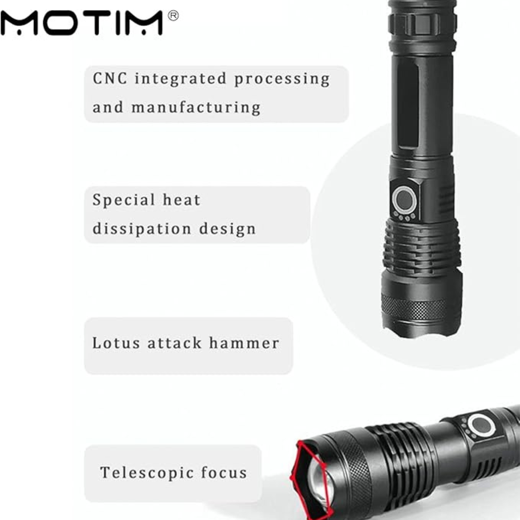 P90 LED Flashlight Rechargeable – كشاف LED P90 قابل لإعادة الشحن