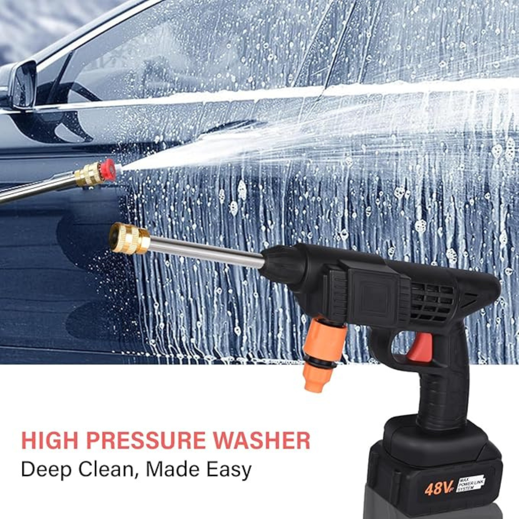 Double Battery Car Washer Gun – مسدس غسيل سيارات ببطاريتين
